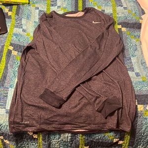Mens Navy Blue Nike Long Sleeve Tee